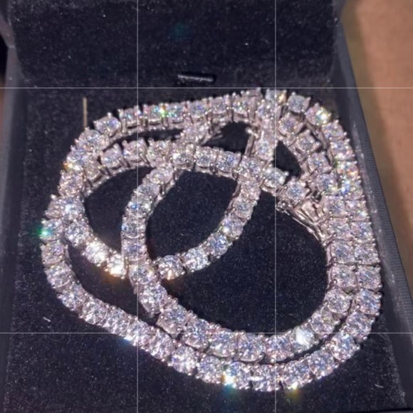 VVS1 Diamond Moissanite Tennis Chain 4mm 16inch GRA...